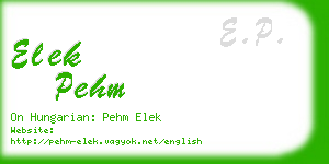 elek pehm business card